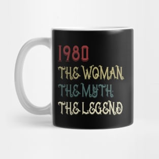 Vintage Retro 1980 Legend Gift 40th Birthday Womens Mug